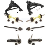 Front Suspension Control Arm And Ball Joint Assembly Steering Tie Rod End Stabilizer Bar Link Kit (8Pc) For Ford F-150 Studs Face Opposite Directions KTR-104470