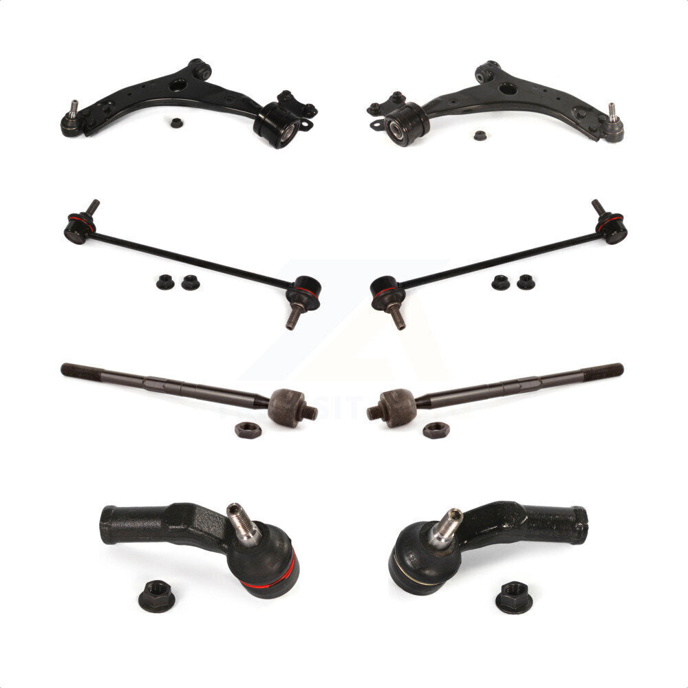 Front Suspension Control Arm And Ball Joint Assembly Steering Tie Rod End Stabilizer Bar Link Kit (8Pc) For Volvo S40 C70 C30 V50 KTR-104472