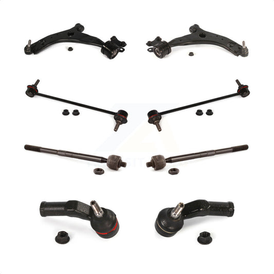 Front Suspension Control Arm And Ball Joint Assembly Steering Tie Rod End Stabilizer Bar Link Kit (8Pc) For Volvo S40 C70 C30 V50 KTR-104472