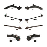 Front Suspension Control Arm And Ball Joint Assembly Steering Tie Rod End Stabilizer Bar Link Kit (8Pc) For Volvo S40 C70 C30 V50 KTR-104472