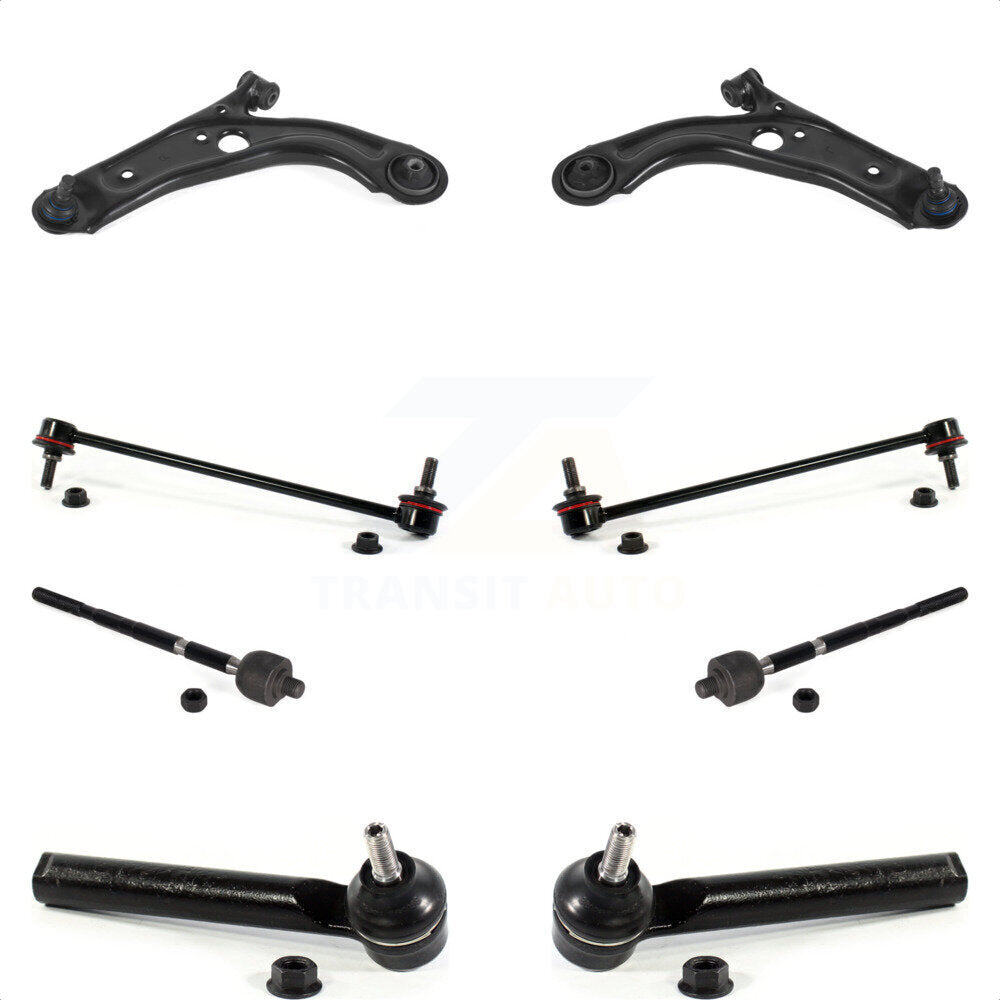 Front Suspension Control Arm And Ball Joint Assembly Steering Tie Rod End Stabilizer Bar Link Kit (8Pc) For 2012-2017 Fiat 500 Naturally Aspirated KTR-104481