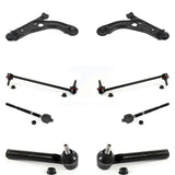 Front Suspension Control Arm And Ball Joint Assembly Steering Tie Rod End Stabilizer Bar Link Kit (8Pc) For 2012-2017 Fiat 500 Naturally Aspirated KTR-104481