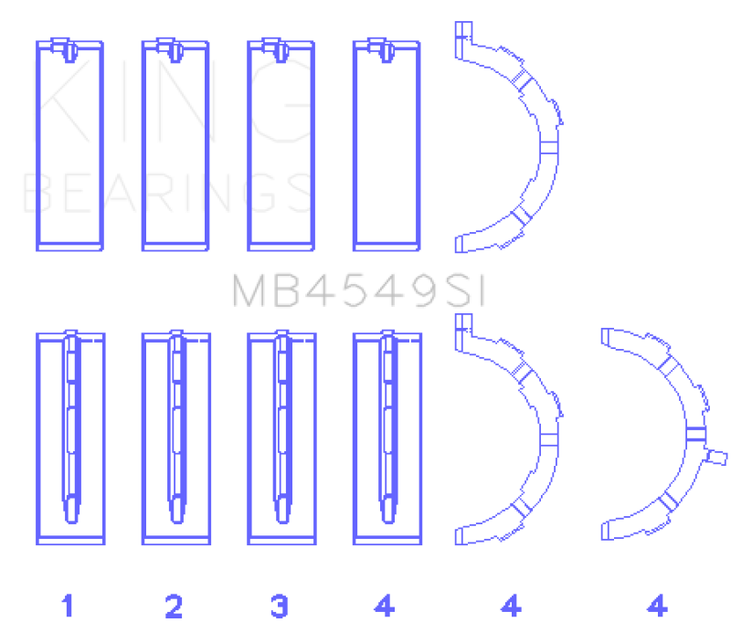 King Engine Bearings Ford EcoBoost 3.5L/3.7L V6 Main Bearing Set - Size STD