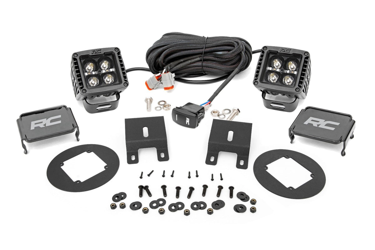 LED Light Kit | Fog Mount | 2" Black Pair | White DRL | Subaru Outback (15-19)