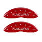 MGP 4 Caliper Covers Front Acura Rear MDX Red Finish Silver Characters