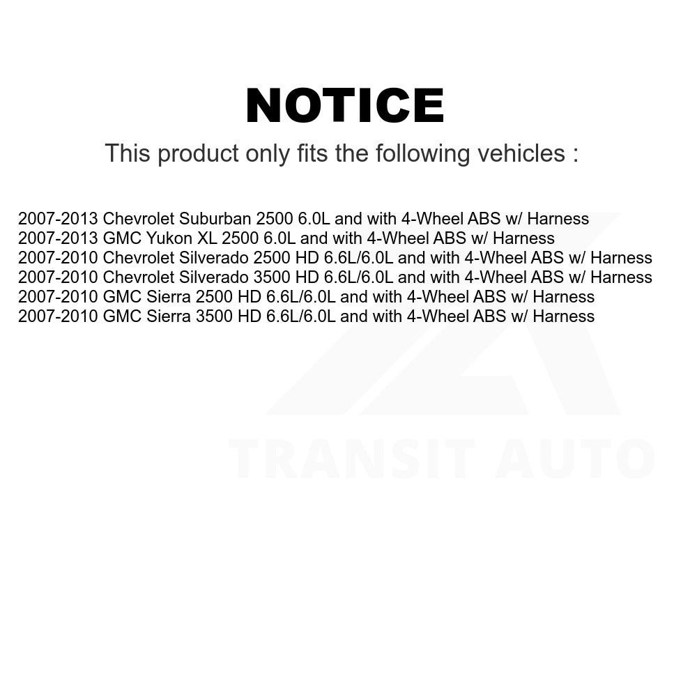 Mpulse Front ABS Wheel Speed Sensor SEN-2ABS0181 For Chevrolet Silverado 2500 HD GMC Sierra 3500 Suburban Yukon XL w/ Harness