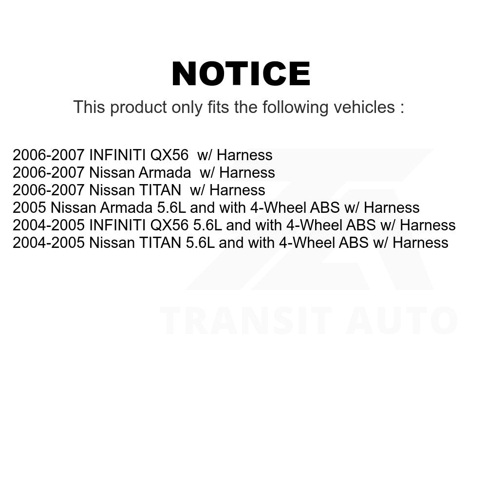 Mpulse Front ABS Wheel Speed Sensor SEN-2ABS0416 For Nissan TITAN Armada INFINITI QX56 w/ Harness