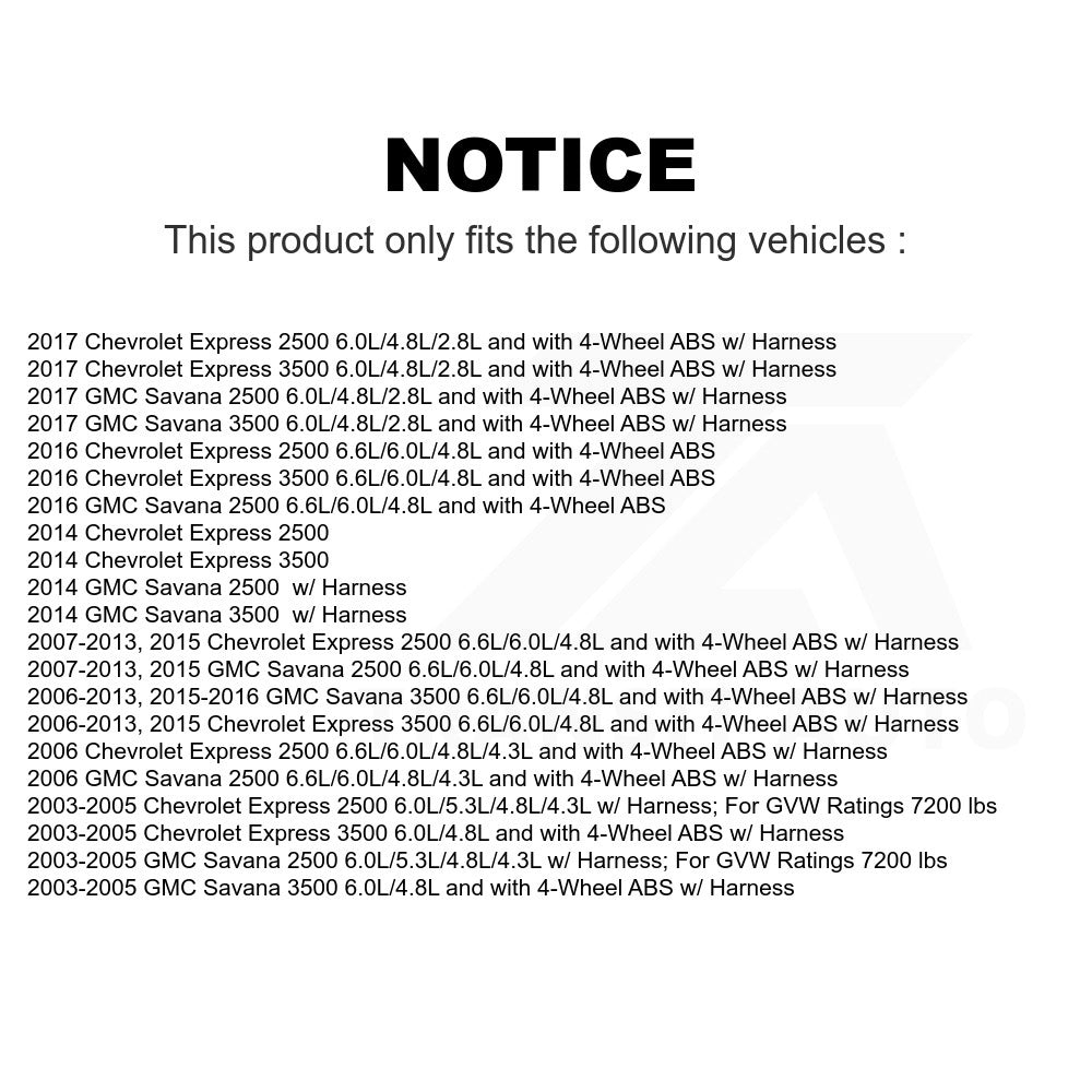 Mpulse Front ABS Wheel Speed Sensor SEN-2ABS0457 For Chevrolet Express 3500 2500 GMC Savana