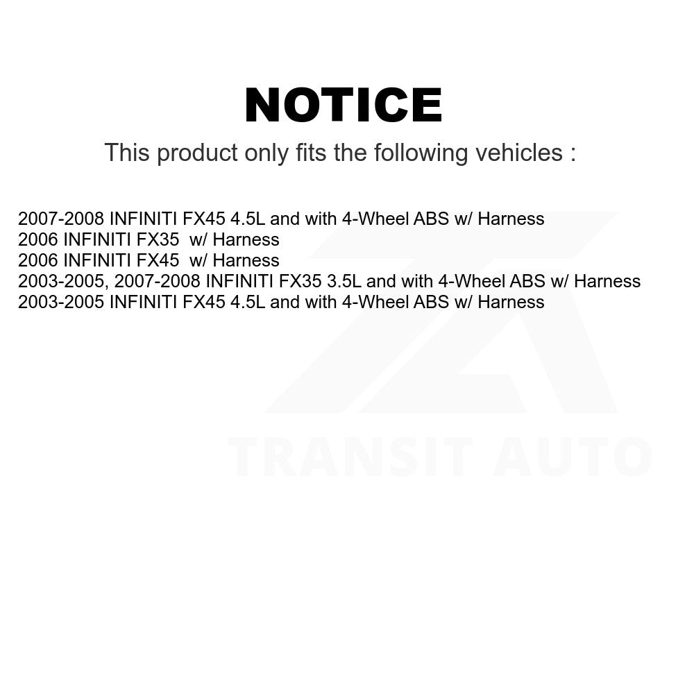 Mpulse Front ABS Wheel Speed Sensor SEN-2ABS0651 For INFINITI FX35 FX45 w/ Harness