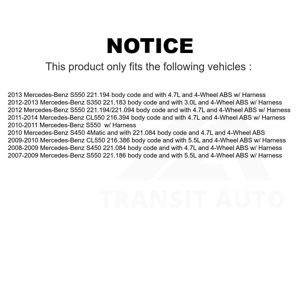 Mpulse Front ABS Wheel Speed Sensor SEN-2ABS0698 For Mercedes-Benz S550 CL550 S350 S450