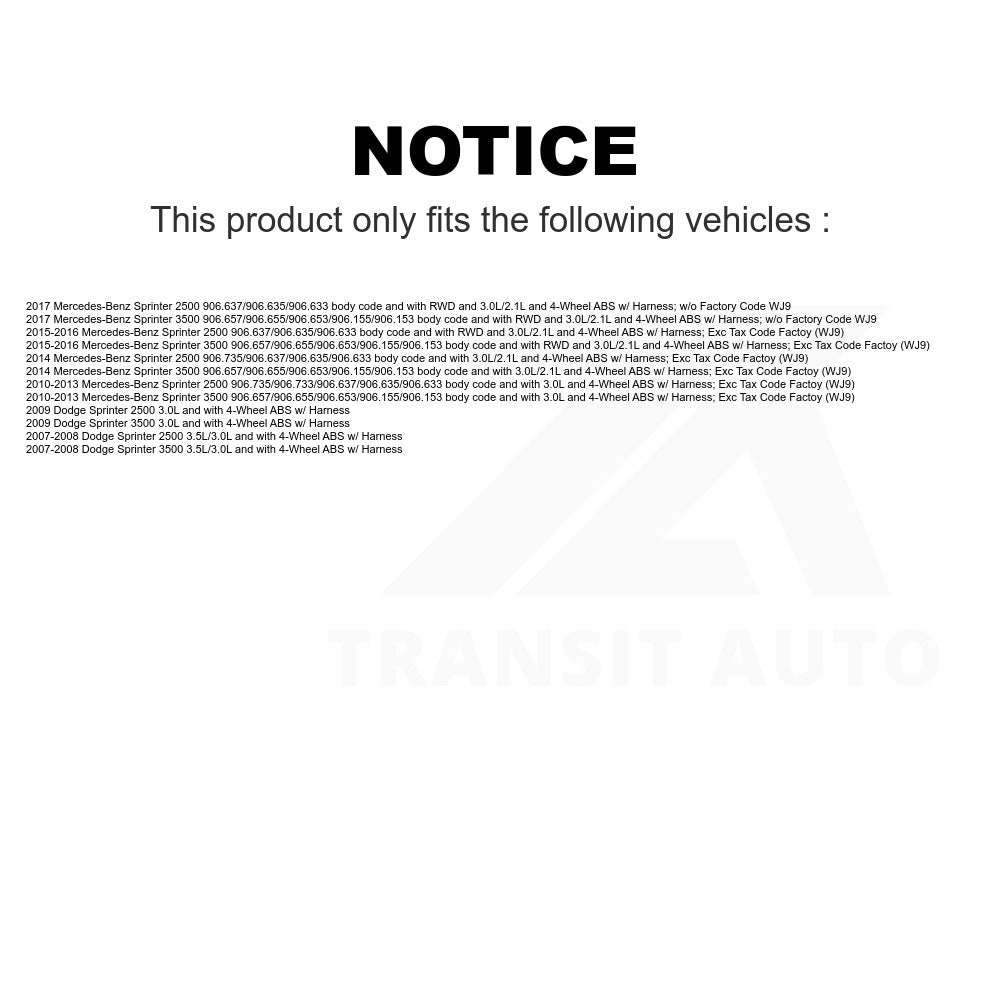Mpulse Front ABS Wheel Speed Sensor SEN-2ABS0847 For Mercedes-Benz Sprinter 2500 3500 Dodge