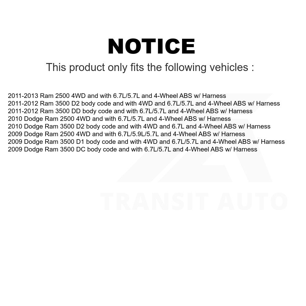 Mpulse Front ABS Wheel Speed Sensor SEN-2ABS0944 For Ram 2500 3500 Dodge w/ Harness