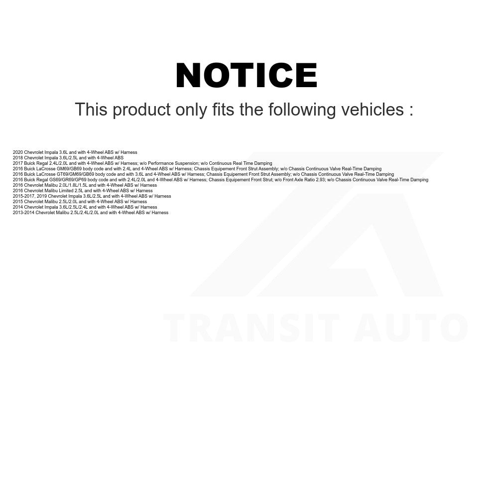 Mpulse Front ABS Wheel Speed Sensor SEN-2ABS0997 For Chevrolet Malibu Impala Limited Buick Regal LaCrosse