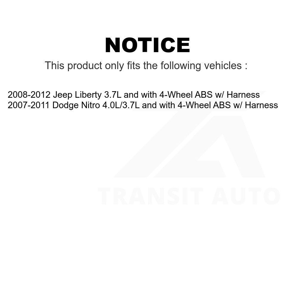 Mpulse Front ABS Wheel Speed Sensor SEN-2ABS1412 For Jeep Liberty Dodge Nitro w/ Harness