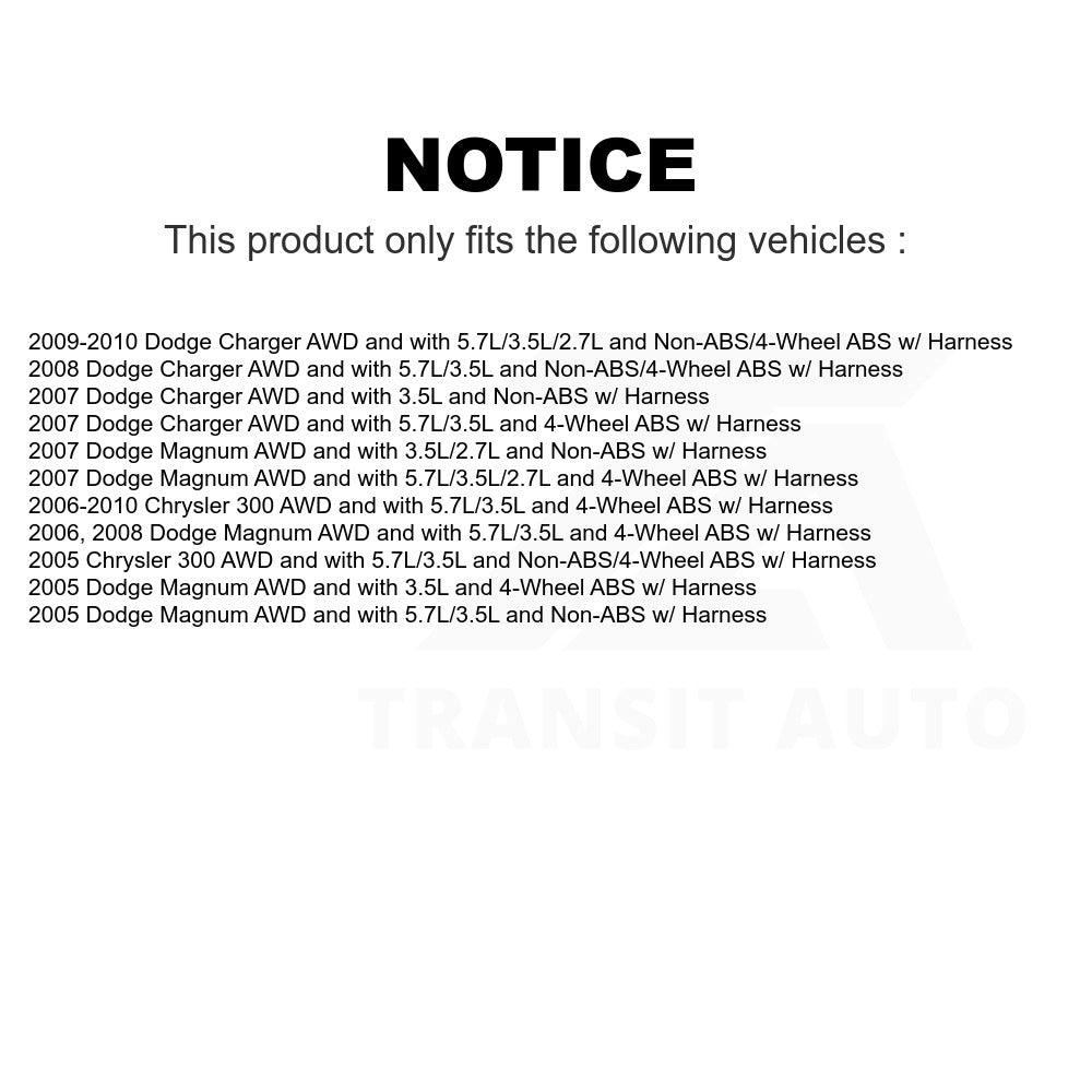 Mpulse Front ABS Wheel Speed Sensor SEN-2ABS2118 For Chrysler 300 Dodge Charger Magnum w/ Harness