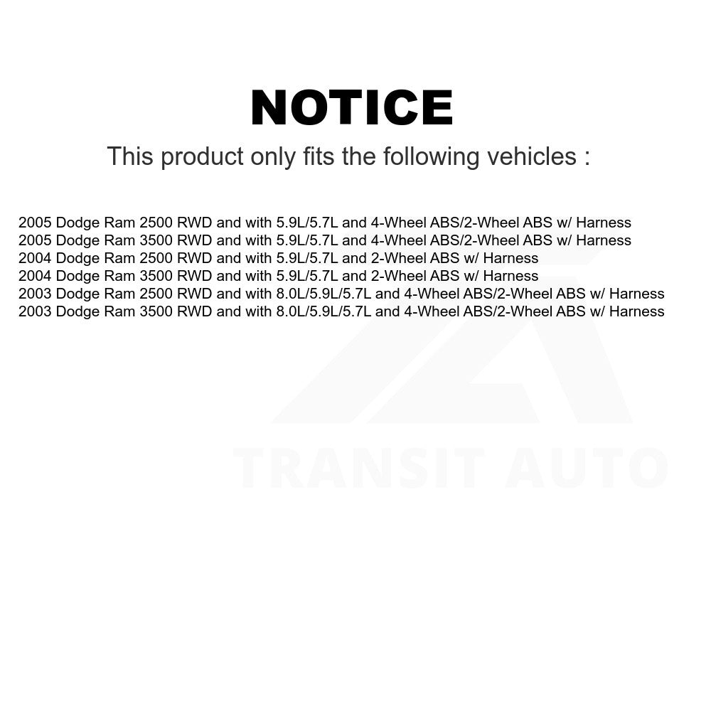 Mpulse Front ABS Wheel Speed Sensor SEN-2ABS2121 For Dodge Ram 2500 3500 w/ Harness