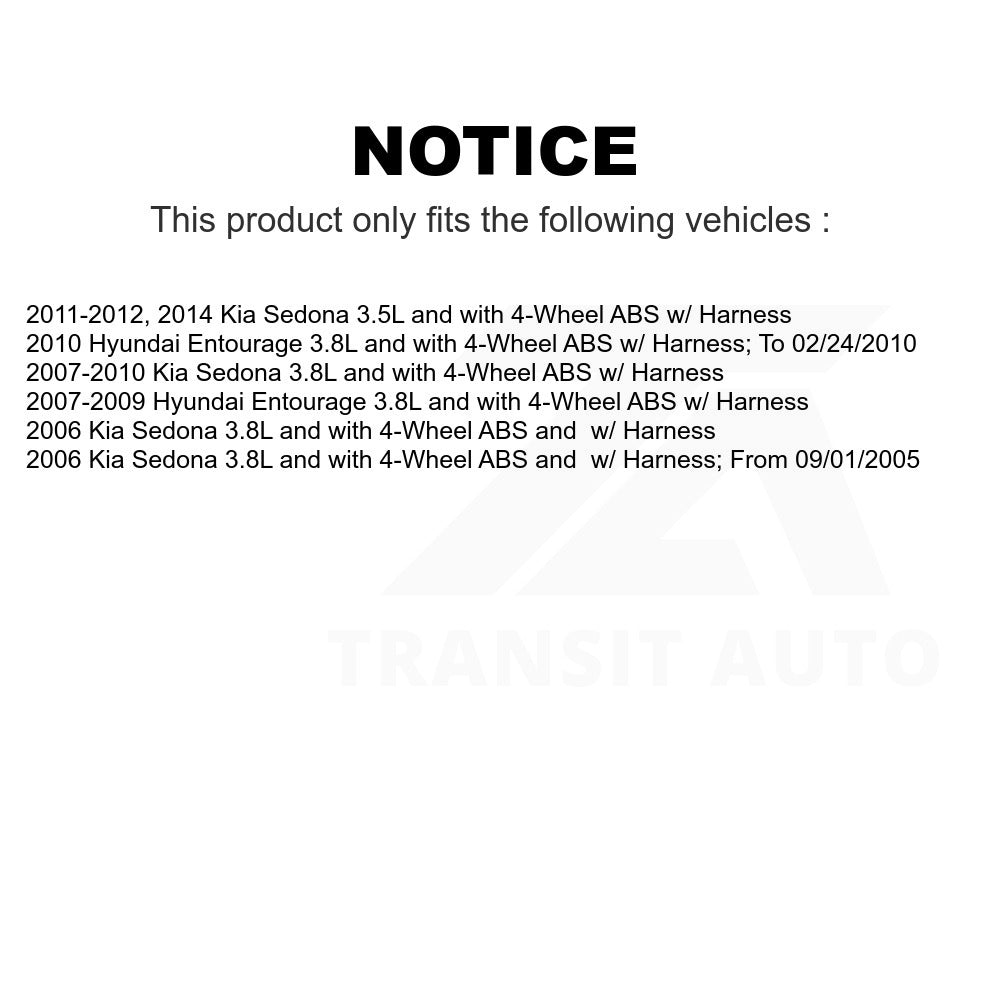 Mpulse Front Right ABS Wheel Speed Sensor SEN-2ABS0385 For Kia Sedona Hyundai Entourage