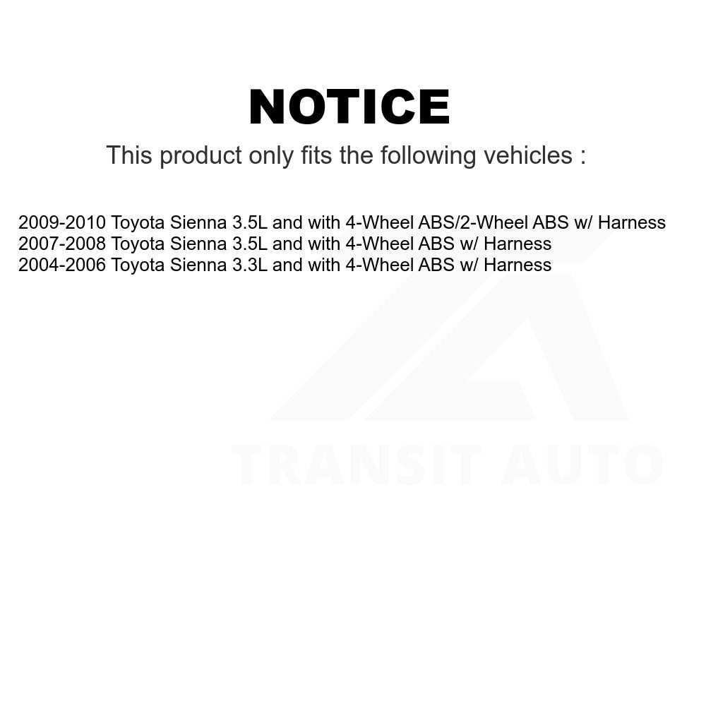 Mpulse Front Right ABS Wheel Speed Sensor SEN-2ABS0476 For Toyota Sienna w Harness