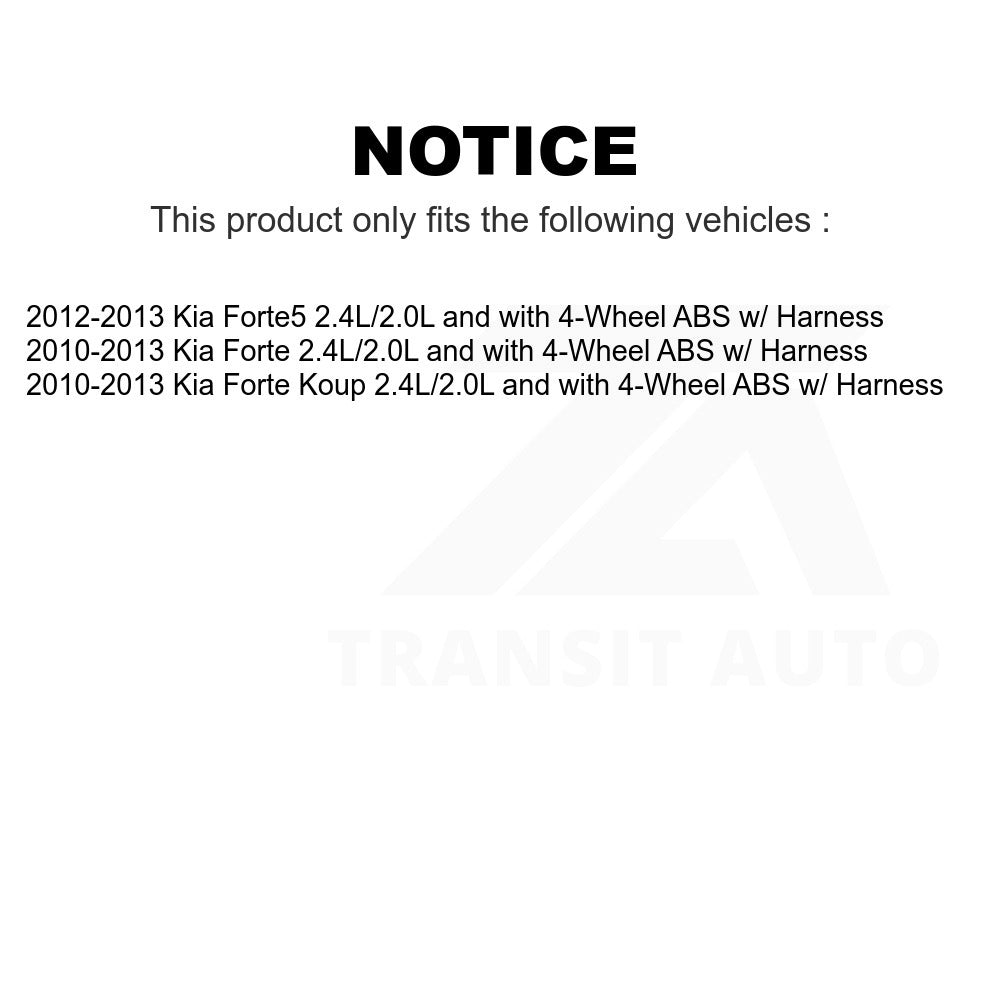 Mpulse Front Right ABS Wheel Speed Sensor SEN-2ABS0496 For Kia Forte Koup Forte5 w/ Harness 2.4L/2.0L with 4-Wheel