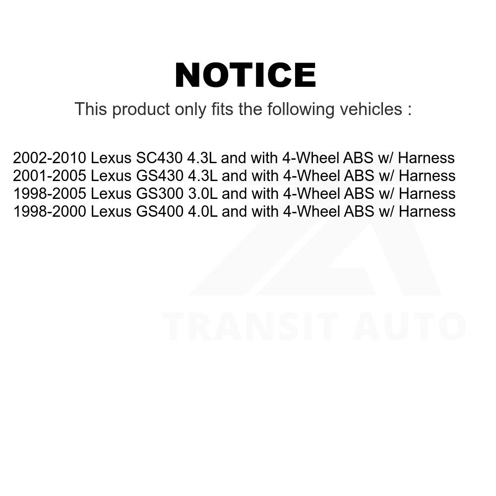 Mpulse Front Right ABS Wheel Speed Sensor SEN-2ABS1250 For Lexus GS300 SC430 GS400 GS430 w/ Harness