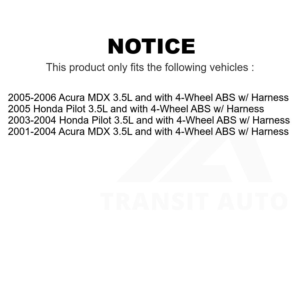 Mpulse Front Right ABS Wheel Speed Sensor SEN-2ABS1296 For Honda Pilot Acura MDX w/ Harness 3.5L with 4-Wheel