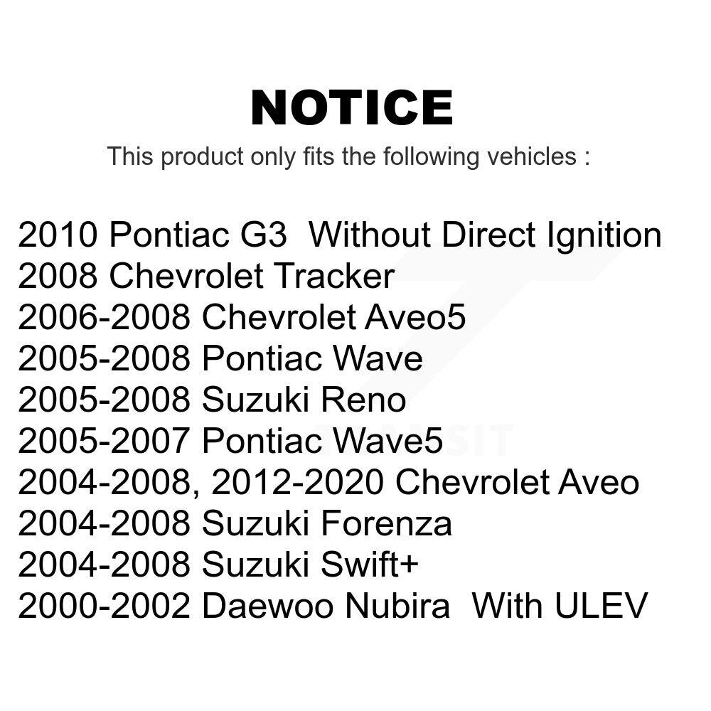 Mpulse Ignition Coil Pair For Chevrolet Aveo Suzuki Forenza Reno Daewoo Nubira Pontiac G3 Wave Aveo5 Wave5 Swift+ Tracker KMP-100069