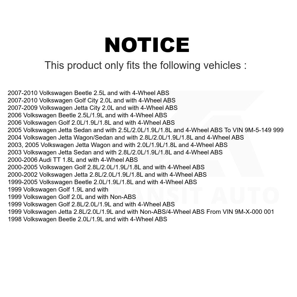 Mpulse Rear ABS Wheel Speed Sensor SEN-2ABS0003 For Volkswagen Jetta Beetle Golf Audi TT City