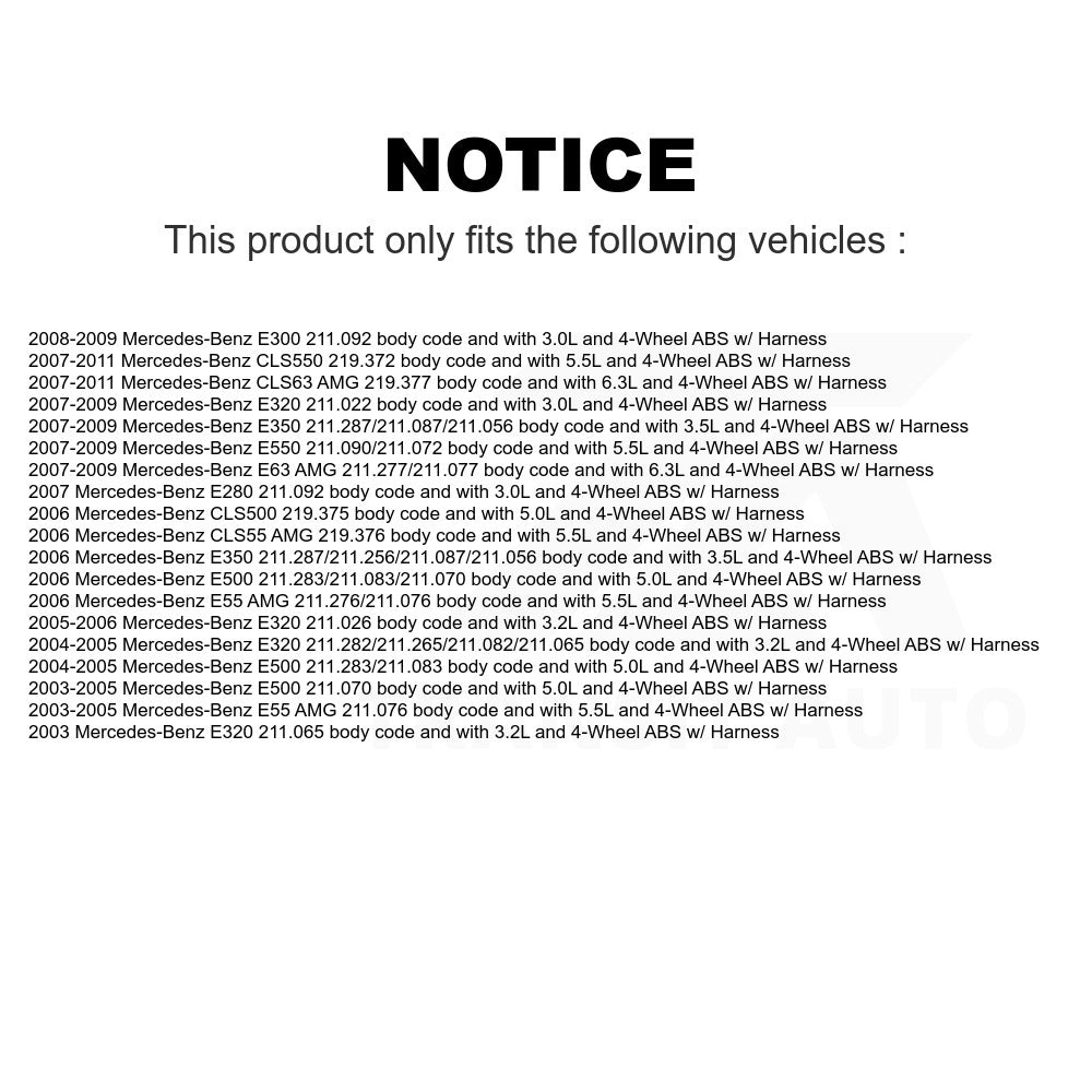 Mpulse Rear ABS Wheel Speed Sensor SEN-2ABS0095 For Mercedes-Benz E350 E320 E500 CLS550 CLS500 E550 E55 AMG E63 CLS55 CLS63 E300 E280 w/ Harness