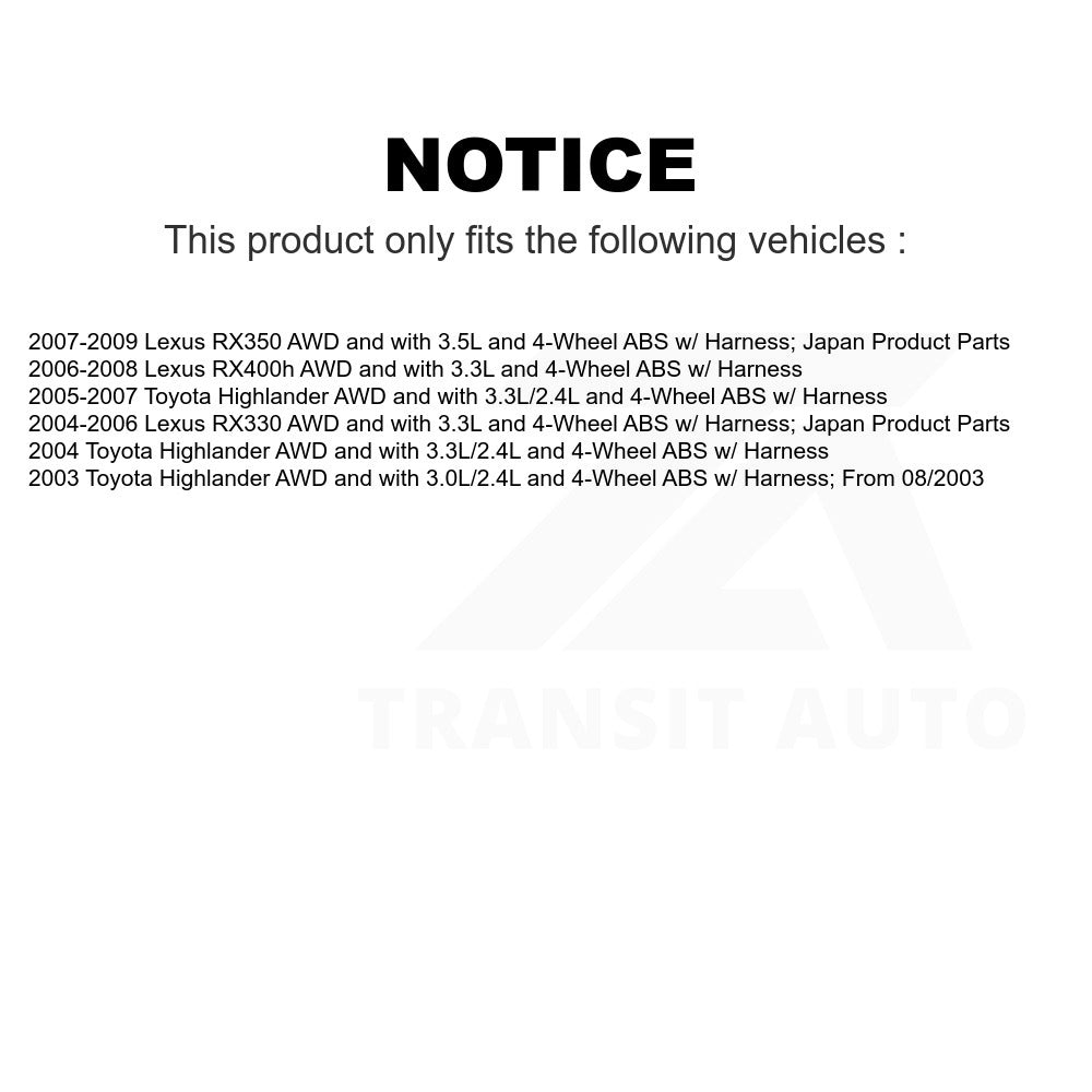 Mpulse Rear ABS Wheel Speed Sensor SEN-2ABS0228 For Toyota Highlander Lexus RX350 RX330 RX400h