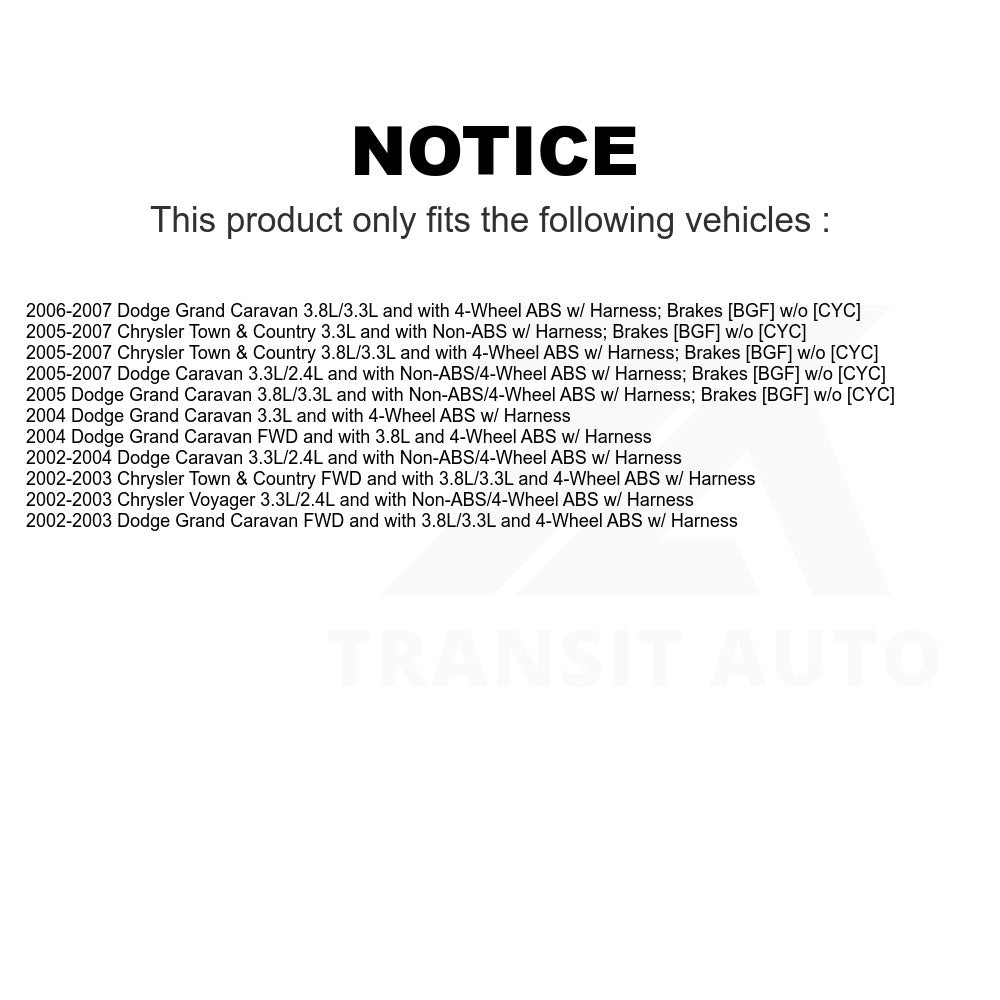 Mpulse Rear ABS Wheel Speed Sensor SEN-2ABS0340 For Dodge Grand Caravan Chrysler Town & Country Voyager