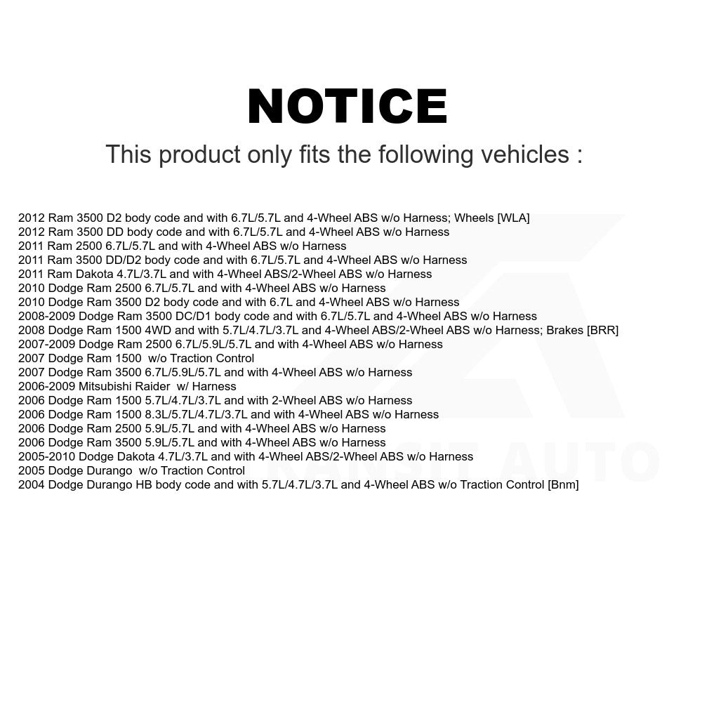 Mpulse Rear ABS Wheel Speed Sensor SEN-2ABS0341 For Dodge Ram 1500 2500 Dakota 3500 Durango Mitsubishi Raider