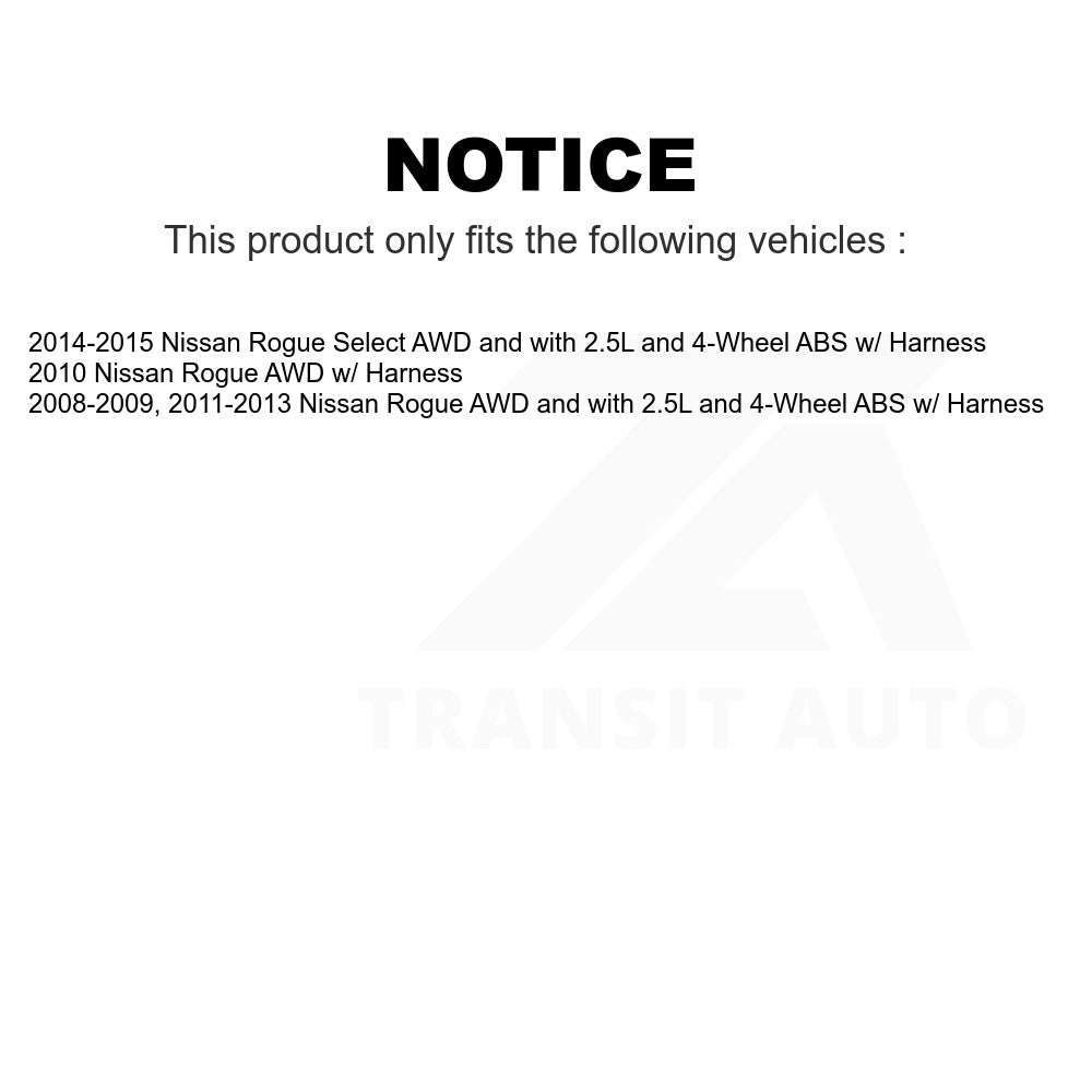Mpulse Rear ABS Wheel Speed Sensor SEN-2ABS0722 For Nissan Rogue Select w/ Harness