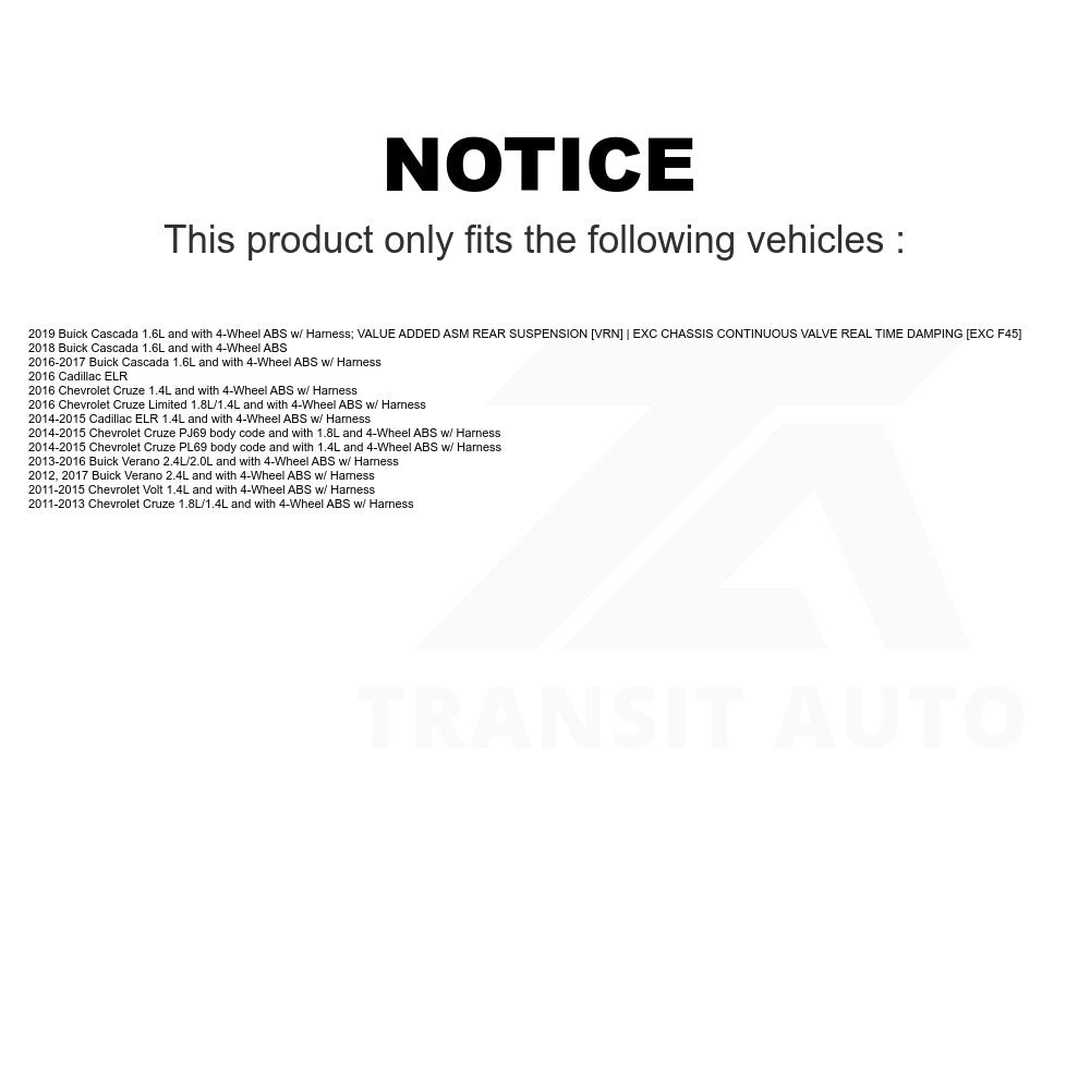 Mpulse Rear ABS Wheel Speed Sensor SEN-2ABS0883 For Chevrolet Cruze Buick Verano Limited Volt Cascada Cadillac ELR