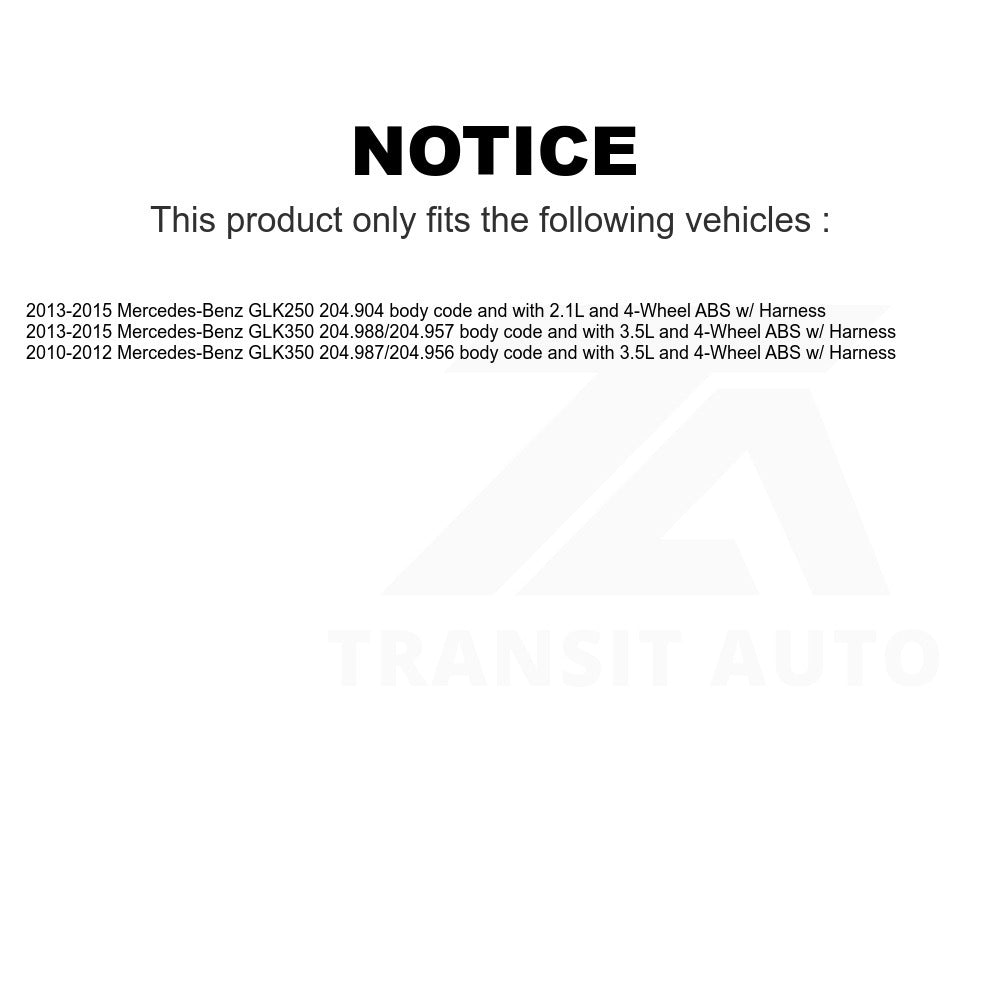 Mpulse Rear ABS Wheel Speed Sensor SEN-2ABS0893 For Mercedes-Benz GLK350 GLK250 w/ Harness