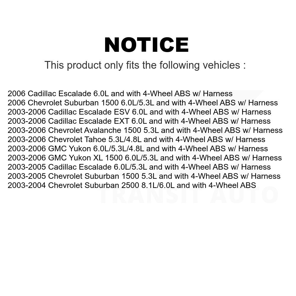 Mpulse Rear ABS Wheel Speed Sensor SEN-2ABS1268 For Chevrolet Tahoe GMC Suburban 1500 Yukon Avalanche XL Cadillac Escalade ESV EXT 2500