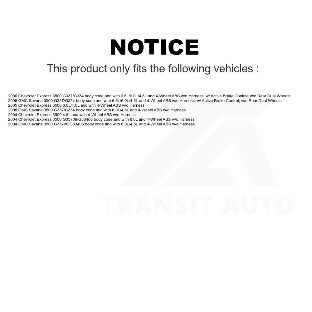 Mpulse Rear ABS Wheel Speed Sensor SEN-2ABS1548 For Chevrolet Express 3500 GMC Savana