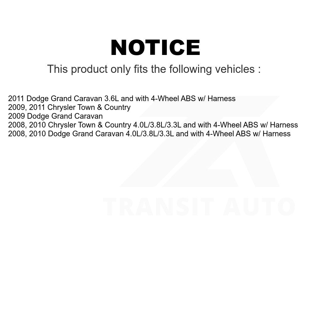 Mpulse Rear ABS Wheel Speed Sensor SEN-2ABS1557 For Chrysler Town & Country Dodge Grand Caravan