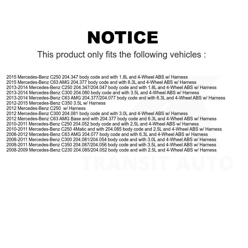 Mpulse Rear ABS Wheel Speed Sensor SEN-2ABS1727 For Mercedes-Benz C300 C250 C350 C63 AMG C230 w/ Harness