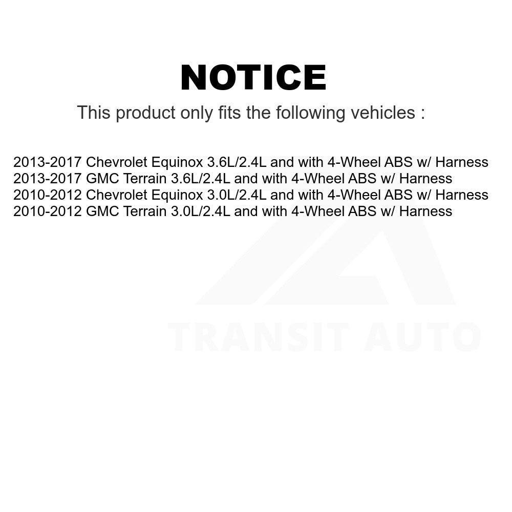 Mpulse Rear ABS Wheel Speed Sensor SEN-2ABS2527 For Chevrolet Equinox GMC Terrain w/ Harness