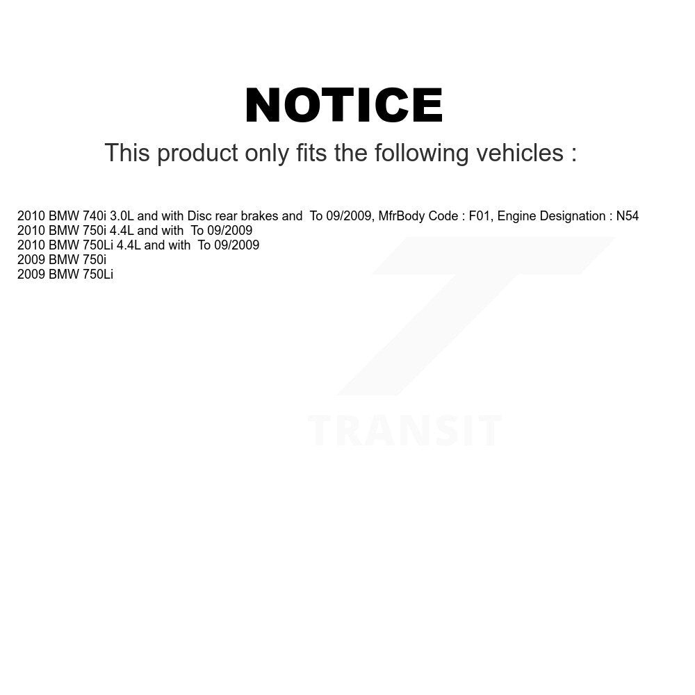 Mpulse Rear Disc Brake Pads Wear Sensor (2 Pack) For BMW 750Li 750i 740i KSE-100320