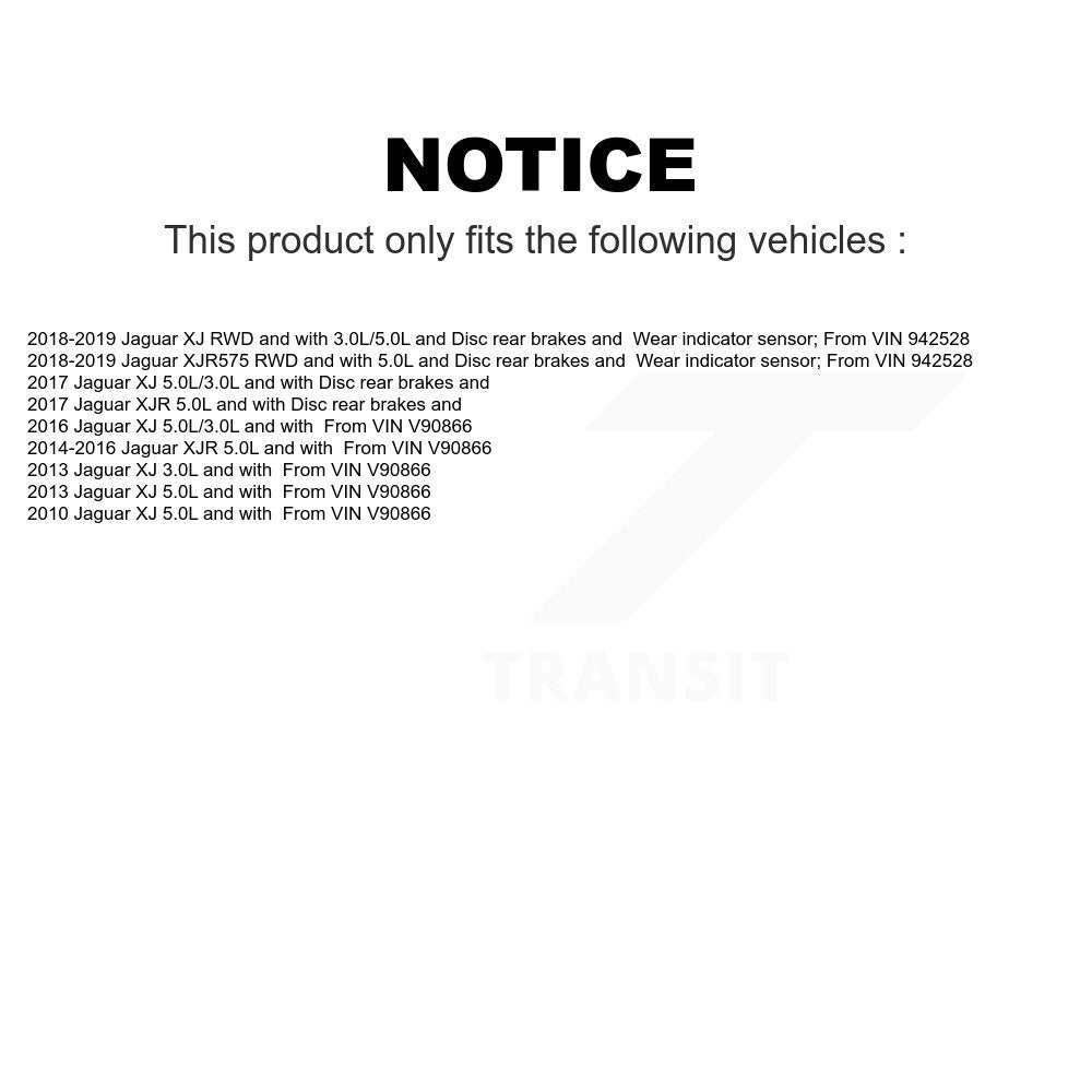 Mpulse Rear Disc Brake Pads Wear Sensor (2 Pack) For Jaguar XJ XJR XJR575 KSE-100321