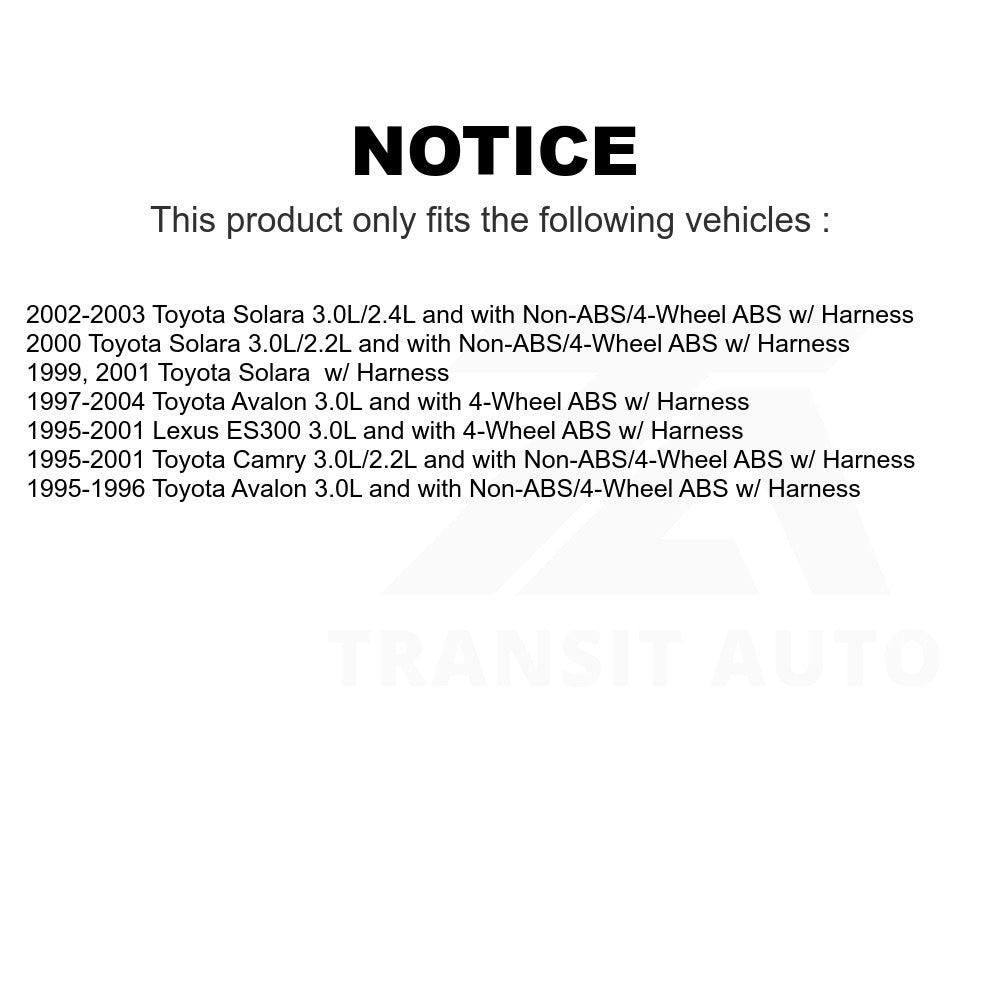 Mpulse Rear Left ABS Wheel Speed Sensor SEN-2ABS0313 For Toyota Camry Avalon Lexus ES300 Solara w/ Harness