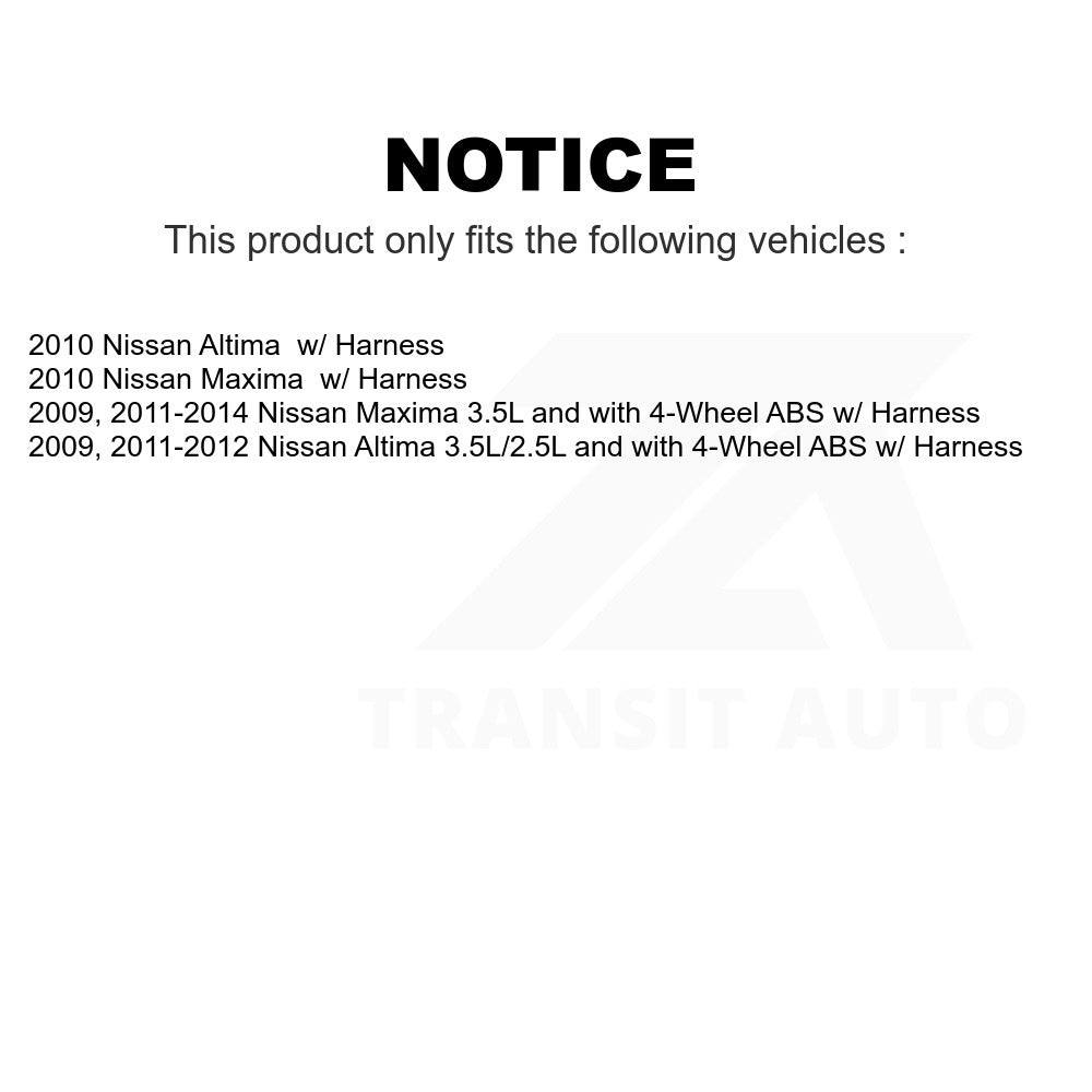 Mpulse Rear Left ABS Wheel Speed Sensor SEN-2ABS0852 For Nissan Altima Maxima w/ Harness