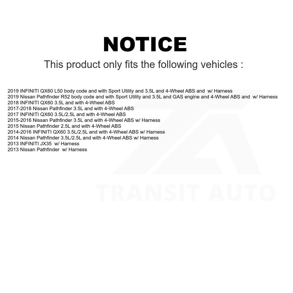 Mpulse Rear Left ABS Wheel Speed Sensor SEN-2ABS0947 For Nissan Pathfinder INFINITI QX60 JX35