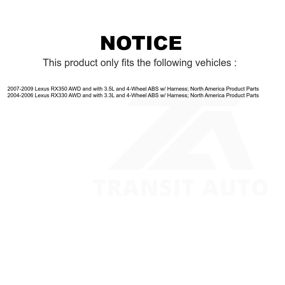 Mpulse Rear Left ABS Wheel Speed Sensor SEN-2ABS1662 For Lexus RX350 RX330 w/ Harness; North America Product Parts