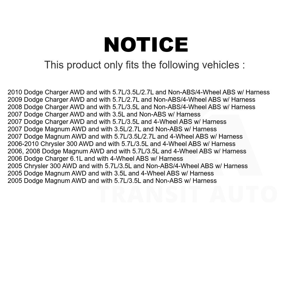Mpulse Rear Left ABS Wheel Speed Sensor SEN-2ABS2120 For Dodge Chrysler 300 Charger Magnum w/ Harness