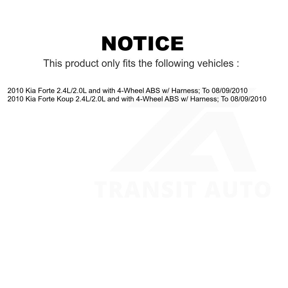 Mpulse Rear Left ABS Wheel Speed Sensor Wiring Harness SEN-2ABS1293 For 2010-2010 Kia Forte Koup w/ Harness; To 08/09/2010 2.4L/2.0L with 4-Wheel