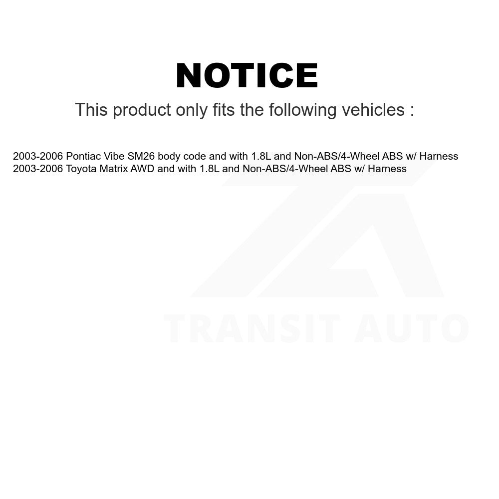 Mpulse Rear Right ABS Wheel Speed Sensor SEN-2ABS0242 For 2003-2006 Toyota Matrix Pontiac Vibe w/ Harness