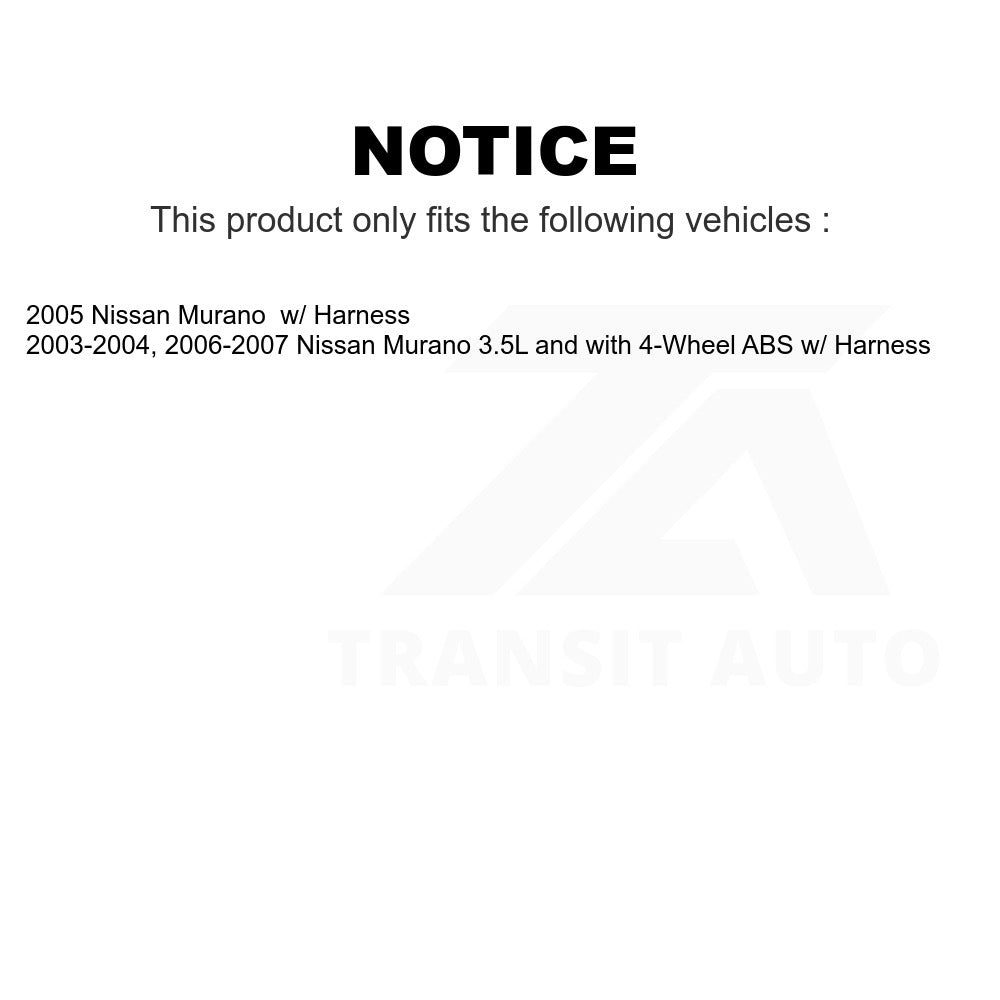Mpulse Rear Right ABS Wheel Speed Sensor SEN-2ABS0260 For Nissan Murano w Harness