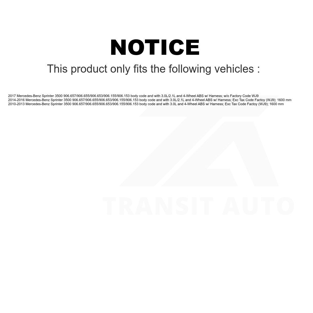 Mpulse Rear Right ABS Wheel Speed Sensor SEN-2ABS0851 For Mercedes-Benz Sprinter 3500